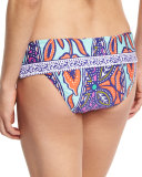 Balinese Batik Fold-Over Swim Bottom, Multicolor
