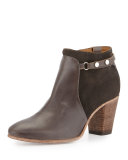 Evina Suede/Leather Bootie, Forged Iron