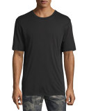 Brushed Jersey Short-Sleeve T-Shirt, Black