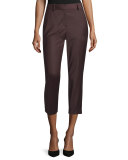 Treeca Cl. Wool-Blend Cropped Pants, Garnet