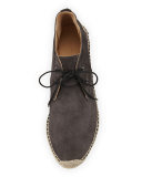 Geneva Suede Platform Espadrille, Asphalt