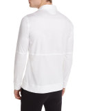 Long-Sleeve Pullover Polo, White