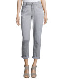 Slim-Leg Cropped Boyfriend Jeans, Vintage Gray