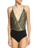 The Deep V Bodysuit, Gold