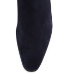 Suede Side-Zip Knee Boot, Navy