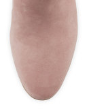 Taye Suede Chunky-Heel Bootie, Pink Mauve