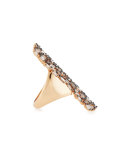 Fireworks Diamond Long Cluster Ring in 18k Rose Gold, Size 6.5