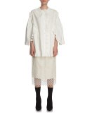 Poplin Shirt with Ruffle Trim 
