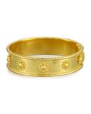 19K Gold Bangle Bracelet w/ Daisies