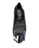 Gommette Animation Ballerina Flat, Black/Multi