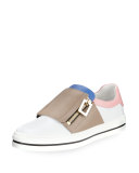 Colorblock Leather Side-Zip Sneaker, Multi