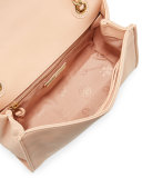 Fleming Medium Quilted Shoulder Bag, Pale Apricot