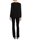 Liliana Wool Cape Sweater, Black