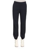 Straight-Leg Cady Pants, Black