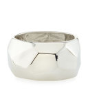 Silver Geometric Hinged Bangle 