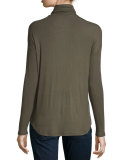 Long-Sleeve Drop-Shoulder Turtleneck 