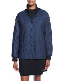 Addison Quilted Denim Jacket, Indigo