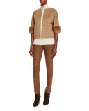Samantha Skinny Check Pants, Coffee Multi