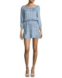 Sarnie Blouson Mini Dress, Blue