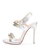 Miziggoo Spiked Two-Band Red Sole Sandal, Silver