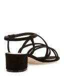 Atrita Strappy Suede Sandal, Black