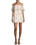 Moss Off-the-Shoulder Striped Mini Dress, Multicolor