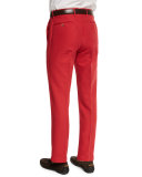 Chinolino Linen-Blend Trousers, Red
