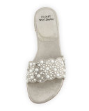 Napoli Pearly Crystal Flat Slide Sandal