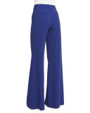 Paula High-Rise Wide-Leg Pants, Blue