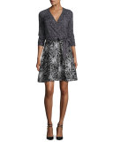 Rubie Mixed-Print Wrap Dress