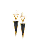 14k Crystal Jet Black Drop Earrings