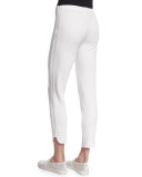 Ponte Ankle Pants, White 