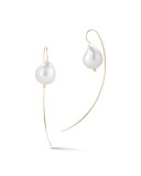 Curved Wire Baroque Pearl Earrings