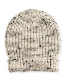 Ribbed Cashmere-Blend Sequined Beanie Hat, Seasalt