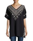Shobah Long French Terry Poncho, Black