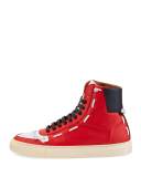 Urban Whipstitch High-Top Sneaker, Red/White/Black