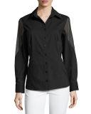 Josie Burnout Button-Down Blouse