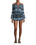 Indigo Blues Chiffon Beach Coverup Tunic