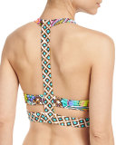 Madagascar Paisley-Print Halter Swim Top