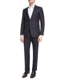Wool-Mohair Slim-Fit Trousers, Indigo