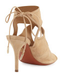 Sexy Thing Suede Cutout Sandal, Neutral