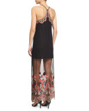 Sally Sleeveless Sheer Maxi Dress, Multicolor