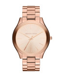  Mid-Size Rose Golden Stainless Steel Runway Three-Hand Watch
