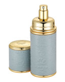 Logo Etched Leather Atomizer, Gold/Gray