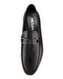 Spazzolato Logo Bit Loafer, Black