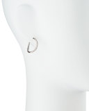 White Gold Small Diamond Wavy Hoop Earrings
