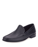 Perforated Leather Sport Moccasin, Navy