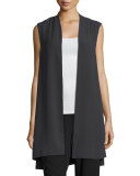 Silk Georgette Crepe Long Vest