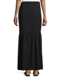 Rinnah Flounce-Hem Maxi Skirt, Black