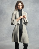 Open-Front Cozy Cashmere Sweater, Gray Melange